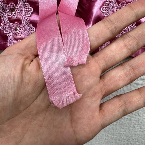 Y2K Vintage Barbie Pink Princess Cami Camisole Top S Small Satin Rhinestone - Picture 7 of 11